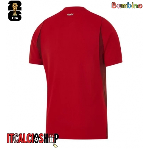 Turchia Prima Maglia Bambino Mondiali 2026 Manica Corta (+ Pantaloni corti)